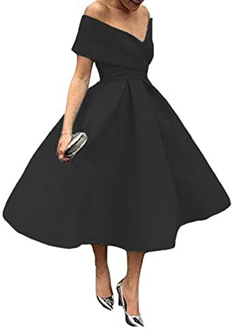 Amazon.com: tsbridal - International Shipping Eligible Midi Homecoming Dresses, Off The Shoulder Bridesmaid Dresses, Tea Length Formal Dresses, Bridesmaid Dresses Short, Dress Short Prom, Off Shoulder Bridesmaid Dress, Tea Length Bridesmaid Dresses, Homecoming Dress Short, Junior Party Dresses