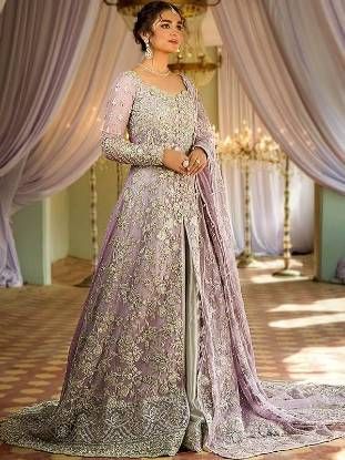 Walima Dresses Pakistani, Bridal Dresses Indian, Pakistani Lehenga, Walima Dress, Upscale Fashion, Split Long Dress, Indian Bridal Dress, Designer Bridal Gowns, Pakistani Bridal Dresses