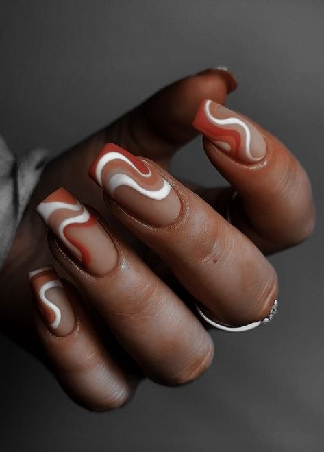 Western Nails, Square Nail, Nagellack Trends, November Nails, Colorful Nails, Seasonal Nails, Bold Patterns, Trendy Nail Design, Fall Nail Art