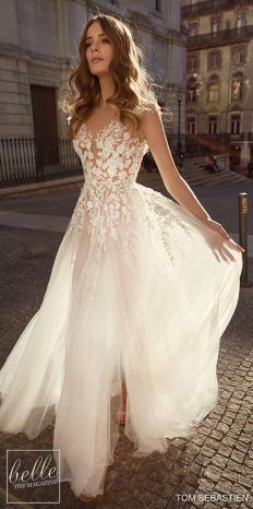 Tom Sebastien 2019 - Flora Organza Bridal, Boho Wedding Dresses, Wedding Dresses A Line, Cheap Wedding Dresses Online, Wedding Dress Guide, Dress Guide, Lace Bridal Gown, Casual Wedding Dress, Lace Bridal