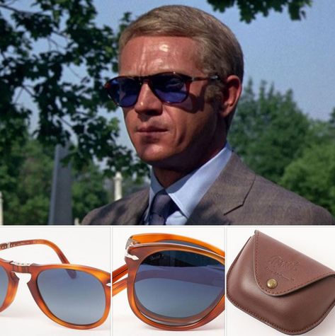 The sun is out and if you want to look like a movie icon out and about, you want a pair of these Persol Steve McQueen 714SM sunglasses. Vintage Sunglasses Men, 60s Sunglasses Men, 1970s Sunglasses Men, Persol Steve Mcqueen, Steve Mcqueen Sunglasses, Persol 714 Steve Mcqueen, Steve Mcqueen Motorcycle, Persol Sunglasses Celebrities, Persol 714