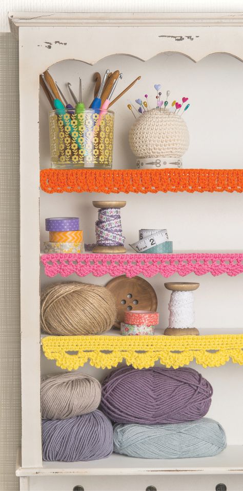 60 Creative Crochet Patterns for the Home Crochet Shelf, Crochet Edging Patterns Free, Crochet Edging Pattern, Crafting Room, Crochet Border Patterns, Crochet Edging Patterns, Crochet Dishcloth, Crochet Lace Edging, Crochet Vintage