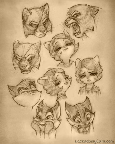 expressions Character Design Cartoon, Art Manga, Drawing Expressions, Cat Character, Character Design References, Drawing Techniques, Disney Art, Character Drawing, Drawing Inspiration