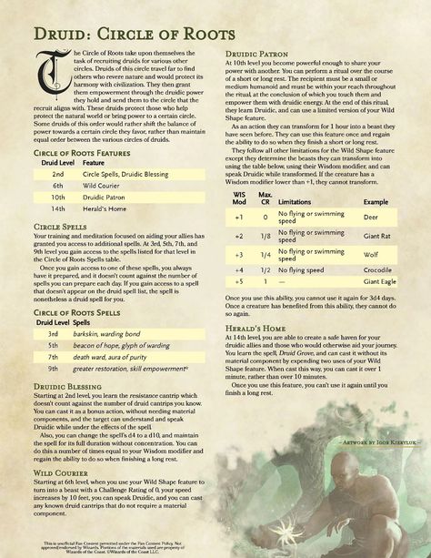 Dnd Binder, Druid Spells, Druid Dungeons And Dragons, Druid Circle, 5e Classes, Dnd Subclasses, Homebrew Classes, Dnd 5, Dnd Things