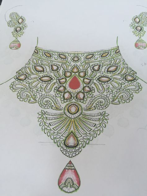 Mughal Jewelry Sketches, Mukut Design, Jewellery Sketch, Mughal Jewelry, Jewelry Sketches, Jewel Drawing, Dhoti Saree, Arabic Jewelry, Lace Painting