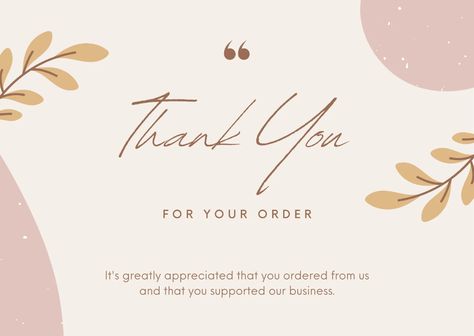 Template Thank You, Thank U Card Design, Thank You Card Design Template, Thank You Graphic Design, Thank You Card Design Ideas, Thank You Card Aesthetic, Thank You Card Design Aesthetic, Thank You For Your Order, Thank U Card