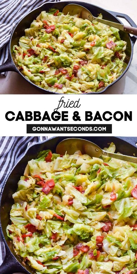 Fried Cabbage And Bacon, Southern Cabbage, Dinner Southern, Cabbage Fried, Ham And Cabbage, Southern Fried Cabbage, A Southern Soul, Soul Sunday, Pork And Cabbage