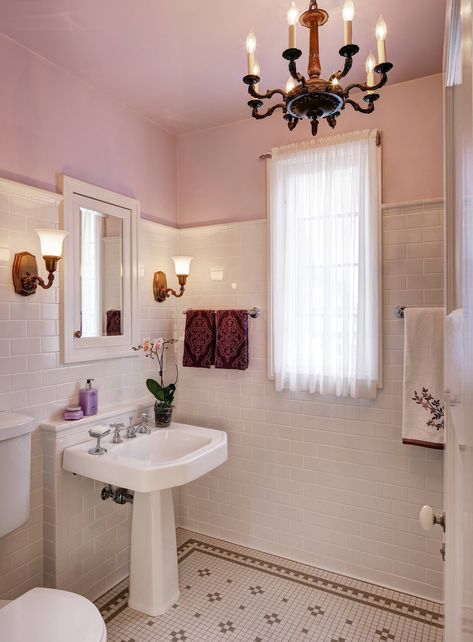 1920's Bathroom Remodel - Traditional - Bathroom - Milwaukee - by Leslie Dohr Interior Design LLC | Houzz 1920s Bathroom Remodel, 1920 Home Decor, 1920s Bathroom, Pictures For Bathroom Walls, 1920s Interior, 1920 Home, 1920s Interior Design, Mirror Interior Design, Floor Makeover