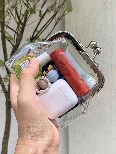 Tas Denim, Pochette Portable, Party Make-up, Types Of Purses, Small Makeup Bag, Lipstick Bag, Transparent Bag, Travel Storage Bag, Lipstick Holder