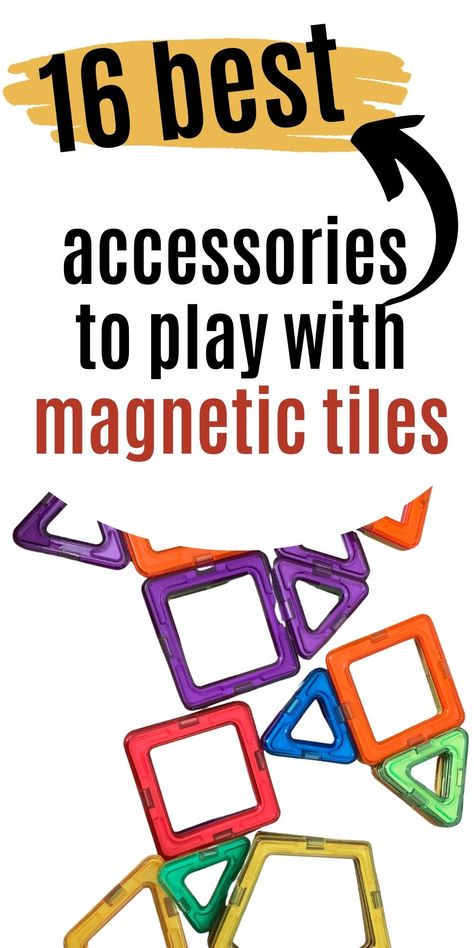 16 best accessories to play with magnetic tiles Magnetic Tiles Storage Ideas, Magnetic Tile Storage, Magna Tiles Storage, Magnetic Tile Storage Ideas, Magnatiles Storage Ideas, Magnet Tiles Building Ideas, Magnatile Ideas, Picasso Tiles, Magna Tiles