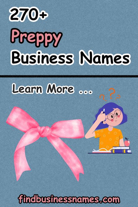 Stylish and sophisticated preppy business names to elevate your brand game! 🎩 Discover timeless classics and modern twists for your business identity. From elegant fashion boutiques to upscale lifestyle brands, find the perfect name to exude refinement and charm. #PreppyNames #BusinessBranding Cute Names For Small Business, Preppy Business Names, Y2k Business Name Ideas, Aesthetic Brand Names, Cute Business Names Ideas, Brands Logo, Small Business Names Ideas, Business Name Ideas, Boutique Names Ideas