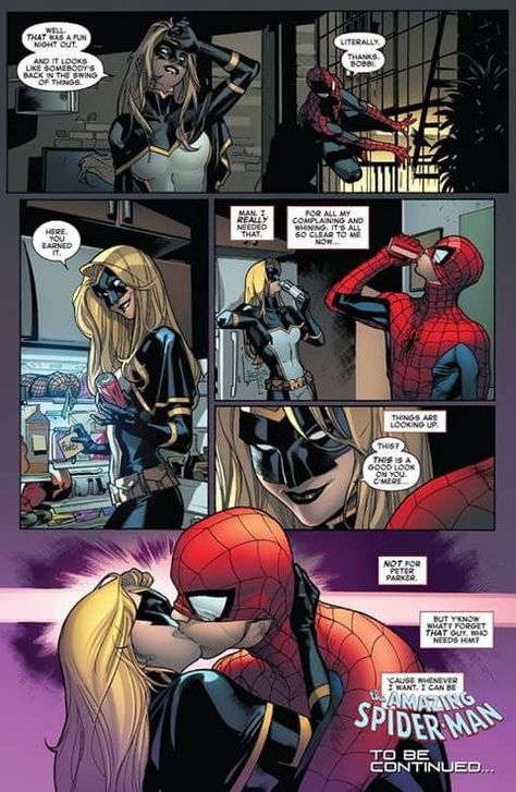 Mj And Black Cat, Mockingbird Marvel, Black Cat Marvel Spiderman, Spiderman Kiss, Black Cat Comics, Spiderman Black Cat, All Spiderman, Marvel Couples, Black Cat Marvel