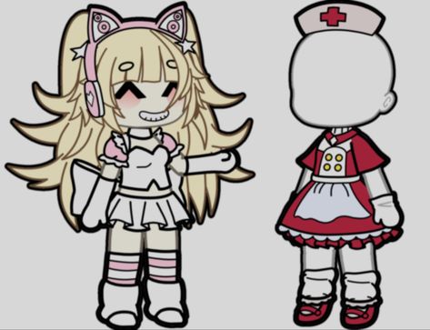 Gacha Nurse Outfits, Gacha Life Halloween Outfits, Gacha Brat, Gachalife Girl Outfits, Nurse Halloween Costume, Gacha Things, Nurse Halloween, Adorable Homes Game, Hello Kitty Clothes