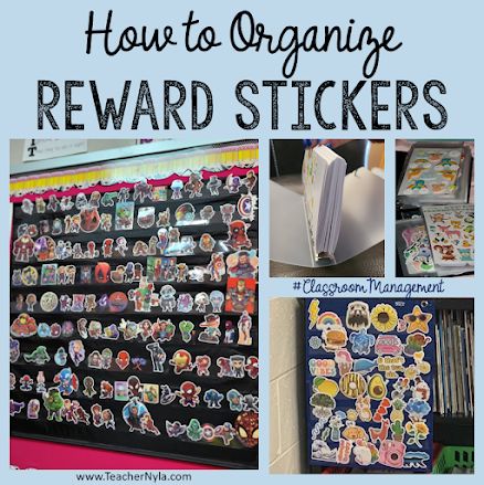 Classroom Management Rewards, Organize Classroom, Homework Club, Classroom Store, Trendy Stickers, Student Rewards, Teaching Third Grade, Sticker Organization, Sticker Chart