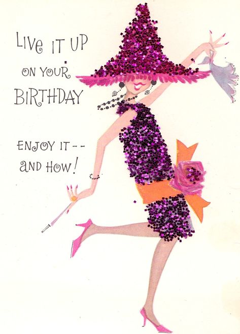 Vintage Hallmark Birthday Card - "Live it Up on Your Birth… | Flickr Birthday Vintage Card, Happy Birthday Drinks, Happy Birthday Vintage, Birthday Drinks, Birthday Vintage, Vintage Birthday Cards, Hallmark Cards, Vintage Card, Vintage Birthday