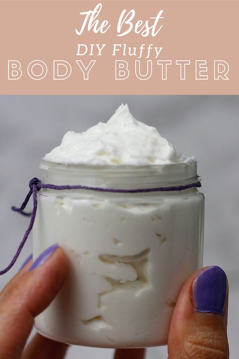 Fluffy Body Butter, Lavender Body Butter Recipe, Soap Quotes, Body Butter Recipe Whipped, Shea Body Butter Recipe, Homemade Whipped Body Butter, Recipe Free Printable, Homemade Face Lotion, Whipped Body Butter Recipe