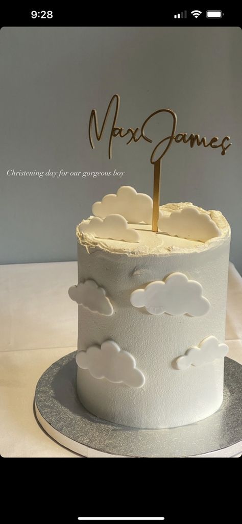 In The Clouds Gender Reveal, Heaven Themed Cake, Cloud Nine Bridal Shower Cake, Heaven Sent Cake Ideas, On Cloud 9 Cake Ideas, On Cloud 9 Dessert Table, On Cloud 9 Baby Shower Theme Cake, On Cloud One Birthday, Cloud Cakes Ideas