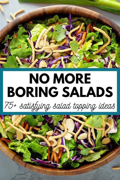 This list of salad toppings will help you learn what to put in a salad to make it satisfying, delicious, and a healthy, balanced meal. Crunchy Salad Toppings, Balanced Salad, Crunchy Chickpeas, Simple Healthy Recipes, High Protein Smoothies, Satisfying Salads, Healthy Honey, Shredded Brussel Sprouts, Crunchy Salad