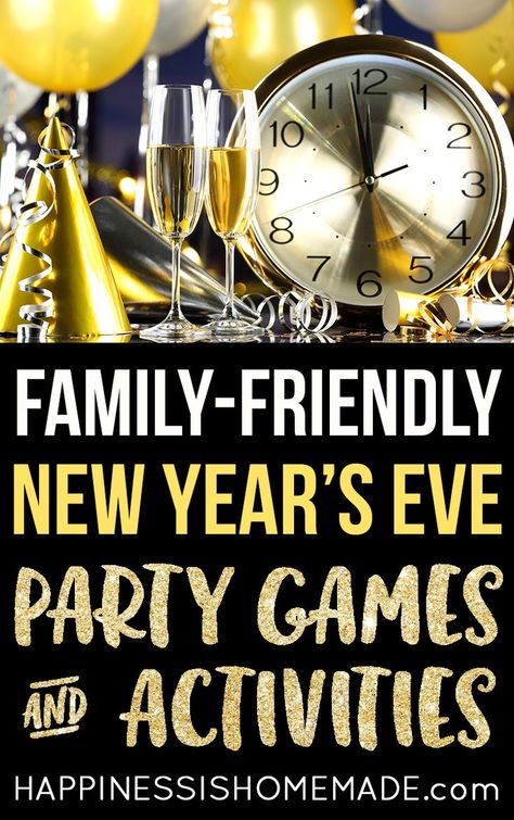 New Year’s Eve Party Games & Activities - Planning an all-ages New Year’s celebration? Check out this list of fun family-friendly New Year’s Eve Party Game Ideas and Activities to help make your party perfect! Family New Years Eve, New Year's Eve Crafts, Kids New Years Eve, New Year's Eve Activities, New Years Eve Games, New Years Eve Day, New Year's Games, Eve Game, Minute To Win It Games