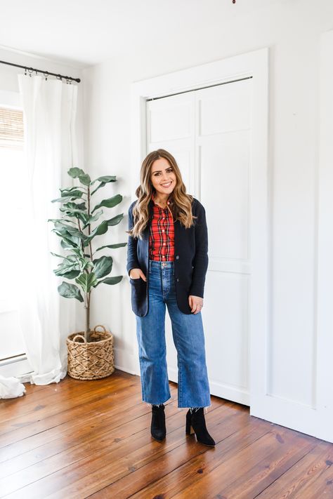 Plaid shirt, 4 ways for the holidays. Holiday Plaid Shirt Outfit, Red Plaid Shirt Outfit Winter, Holiday Plaid Outfit, Red Plaid Shirt Outfit Women, Red Plaid Shirt Outfit Fall, Tartan Shirt Outfit, Blue Plaid Shirt Outfit, Plaid Button Up Shirt Outfit, Red Plaid Shirt Outfit