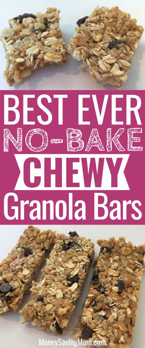 These No-Bake Granola Bars are SO easy to make and super delicious!! Easy Granola Bars, No Bake Granola Bars, Easy Granola, Healthy Granola, Healthy Granola Bars, Camping Snacks, Chewy Granola Bars, Baked Granola, Granola Recipe Bars