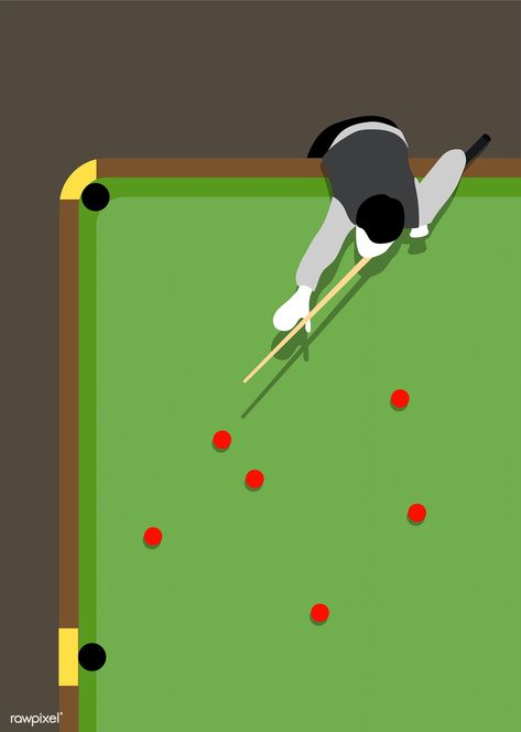 Aerial view of a pool table | free image by rawpixel.com Pool Table Illustration, Pool Drawing, Snooker Cue, Section Drawing, Pool Ball, Pool Tables, Art Frames, Free Vector Illustration, Sport Illustration