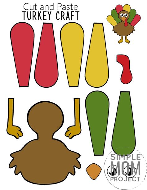 Turkey Craft Template, Turkey Crafts Preschool, Infant Projects, Dove Crafts, Homeschooling Crafts, Thankful Crafts, Turkey Template, Bird Craft, Thanksgiving Crafts Preschool