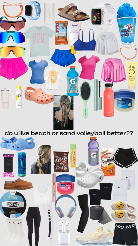 #volleyball #sandvolleyball #sand #vb #vball #volleyballoutfit School Backpack Essentials, Volleyball Bag, Volleyball Inspiration, Volleyball Workouts, Backpack Essentials, Teen Trends, Play Volleyball, Volleyball Pictures, Fitness Wear Outfits