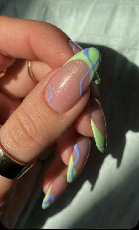 Simple Gel Nails, Minimal Nails, Cute Summer Nails, Blue Nail, Dream Nails, Fire Nails, Funky Nails, Chic Nails, Summer Nail