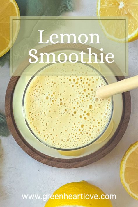 Lemon smoothie in a glass with a straw. Lemon Pineapple Smoothie, Smoothies With Lemon, Lemon Smoothie Recipes, Monk Mode, Boba Smoothie, Lemon Smoothie, Pineapple Smoothie Recipes, Refreshing Breakfast, Keto Shakes