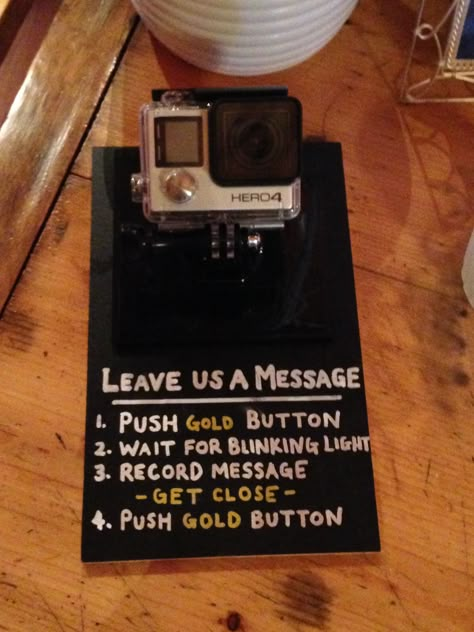 Use a GoPro for a DIY wedding video station for your guests to record messages for the bride and groom! Guest Book Ideas, Diy Wedding Video, Creative Wedding Favors, Unique Guest Book, Wedding Favors Cheap, Wedding Activities, Beach Wedding Favors, Future Wedding Plans, Favors Diy