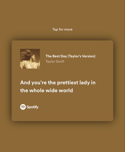 Taylor Swift The Best Day Lyrics, The Best Day Taylor Swift, Eras Outfit, Taylor Swift Song Lyrics, Swift Lyrics, Cute Desktop Wallpaper, Taylor Swift Songs, Taylor Swift Lyrics, The Best Day