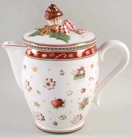 Winter Bakery Delight Teapot & Lid by Villeroy & Boch | Replacements, Ltd. Villeroy & Boch Christmas, Teapot Decor, Christmas China, Villeroy And Boch, Tiered Serving Trays, Cupcake In A Cup, Breakfast Cups, Pattern Code, Christmas Tea