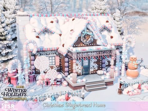 The Sims Resource - Christmas Gingerbread Home No CC Sims Cc Christmas, Sims 4 Holidays, Sims4 Lots, Sims 4 Residential, Lots Sims 4, Sims4 Furniture, Sims Food, Sea Life Wallpaper, Cute Sims