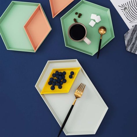 Unikon Geometric Serving Trays Geometric Plates, Cny 2025, Geometric Tray, Photoshoot Moodboard, Storage Trays, Store Concept, Food Serving Trays, Inexpensive Furniture, Interior Decorator