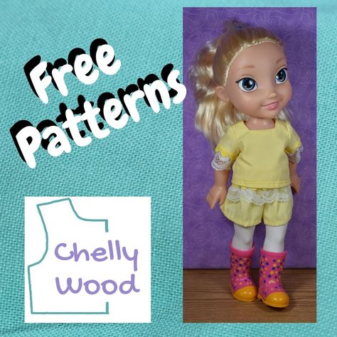 Sew summer doll clothes for Disney Princess Toddler dolls w/free patterns @ ChellyWood.com #SewingFun #DollClothes Disney Toddler Dolls, Disney Princess Toddler Dolls, Free Doll Clothes Patterns, Velvet Dolls, Free Printable Sewing Patterns, Disney Princess Toddler, Crissy Doll, Elsa Doll, Disney Animator Doll