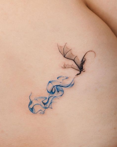 Dragon Tattoo Design For Women, Feminine Tattoos Ankle, Simple Astrology Tattoos, Horizontal Tattoo Design, Dragon Tattoo With Fire, Dragon With Fire Tattoo, Dragon Breathing Fire Tattoo, Fire Tatoos, Minimalist Tattoo For Women With Meaning