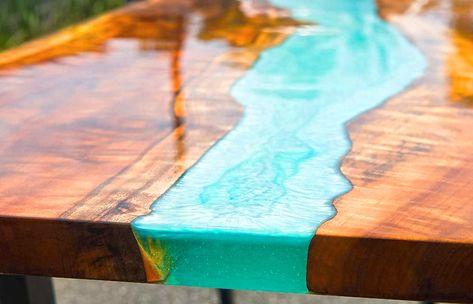 Epoxy Wood Table, Wood Resin Table, Resin Table Top, Crystal Clear Epoxy Resin, Wood Steps, Wood Building, Epoxy Resin Table, Diy Store, River Table