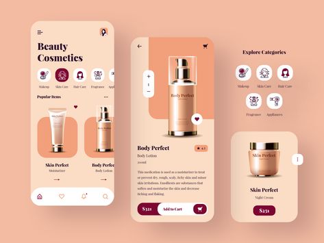 Beauty Design Graphic, Skincare App, Application Ui Design, Beauty Web, Cosmetics Design, Makeup App, Beauty Apps, Ui Ux 디자인, App Design Layout