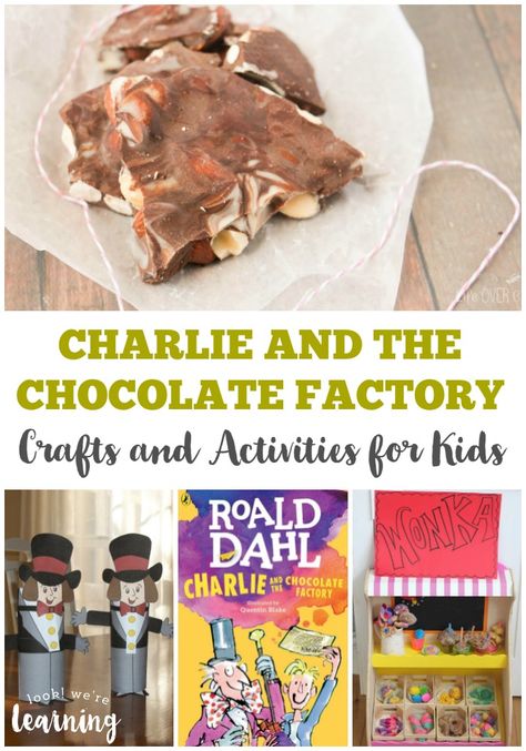 These Charlie and the Chocolate Factory craft ideas and activities are perfect for a unit based on this classic children's book! Check out this list of Charlie and the Chocolate Factory crafts and Willy Wonka activities for kids! Willy Wonka Crafts For Kids, Willy Wonka Crafts, Chocolate Crafts For Kids, Willy Wonka Art Projects For Kids, Willy Wonka Activities For Kids, Charlie And The Chocolate Factory School Project, Charlie And The Chocolate Factory Activities Classroom, Charlie And Chocolate Factory Activities, Charlie And The Chocolate Factory Classroom Party