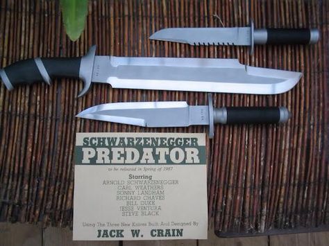 Chopper Knife, Jesse Ventura, Survival Life Hacks, Bushcraft Camping, Craft Knives, Cool New Gadgets, Survival Life, Bowie Knife, Arnold Schwarzenegger