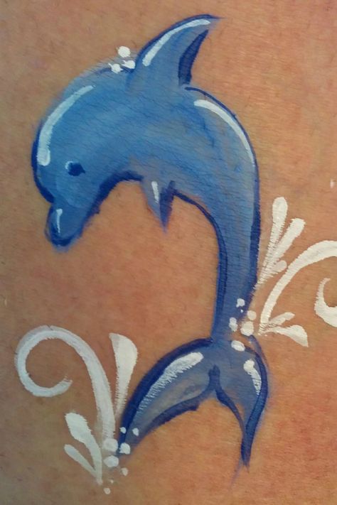 Dolphin Face Paint, Dolphin Facts, Dolphin Party, Spirit Week Outfits, Kids Face Paint, Face Painting Designs, Paint Print, Painting For Kids, Art Fair