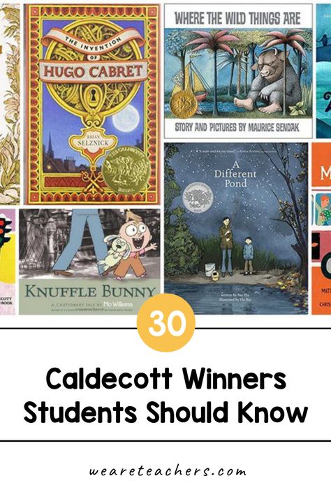 How Many of These Caldecott Winners Have You Read? - WeAreTeachers Anansi The Spider, Caldecott Winners, Knuffle Bunny, Strega Nona, Classroom Libraries, Robert Mccloskey, Classroom Library Organization, Hugo Cabret, David Shannon