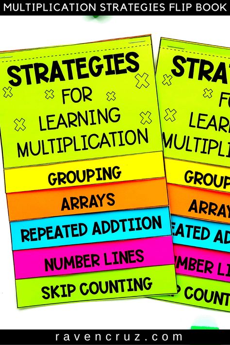 arrays.  The student will first learn a 1 × 4 array, 2 × 4 Interactive Multiplication Activities, Math Flip Books, Multiplication Art Projects, Multiplication Hacks, Make Math Fun, Division Activities, Math Foldables, Multiplication Strategies, Multiplication Activities