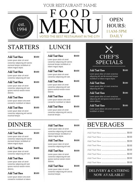 menu designs, menu templates, menu flyers, bar menus, restaurant menus, food menu, small business menus. Restaurant Posters, Resturant Menu, Foodtrucks Ideas, Menu Design Layout, Restaurant Template, Restaurant Flyers, Menu Design Inspiration, Cafe Menu Design, Menu Layout