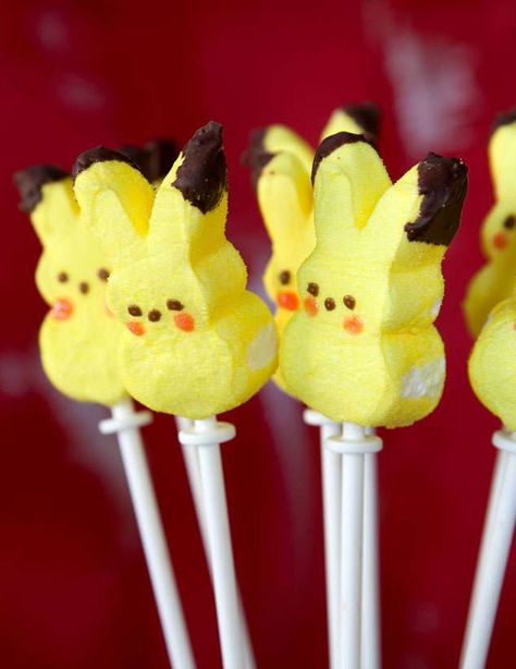 Pikachu Peeps at a Pokemon birthday party! See more party ideas at CatchMyParty.com! Pokemon Birthday Party Ideas, Peeps Crafts, Pokemon Themed Party, Pokemon Cake, Fruit Cakes, Pokemon Birthday Party, Marshmallow Pops, Pokemon Party, Pokemon Birthday