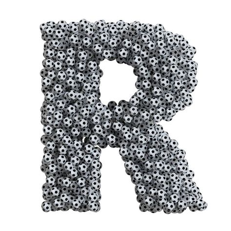 Alphabet made of soccer balls, letter R stock image Ball Soccer Football Sport Alphabet, R Image, Soccer Balls, Letter R, Alphabet, Soccer, Stock Images