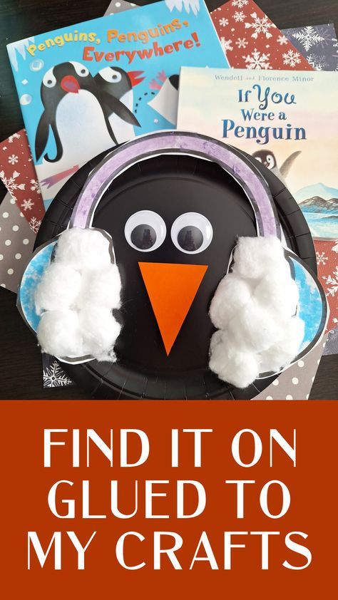 Paper Plate Ear Muff Penguin Craft Idea Penguin Craft, Paper Bag Crafts, Child Hood, Winter Activity, Fun Classroom Activities, Penguin Art, Puffy Paint, Handprint Crafts, Winter Crafts For Kids