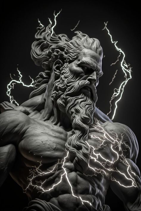 Zeus Greek, Greek Mythology Statue, Greek God Tattoo, Zeus God, Zeus Tattoo, Anubis Tattoo, Statue Tattoo, Ancient Greek Sculpture, Greek Mythology Tattoos