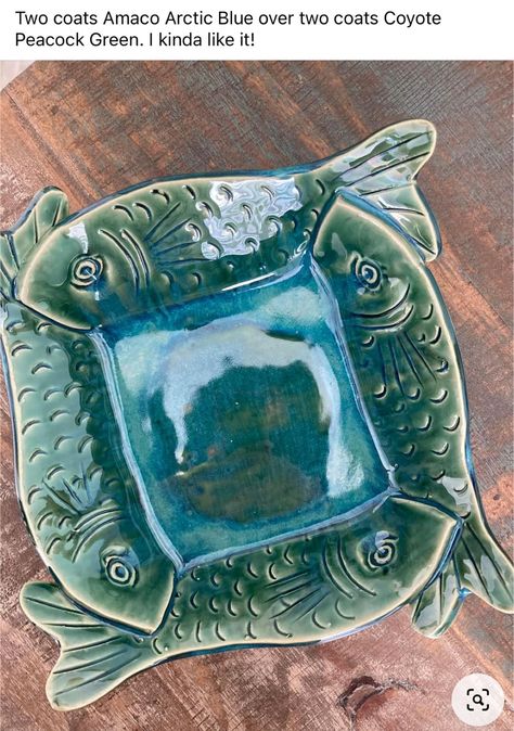 Amaco Arctic Blue, Fish Pottery, Fish Ceramic, Clay Fish, Coil Pottery, Pottery Handbuilding, Fish Sculpture, Green I, Arctic Blue